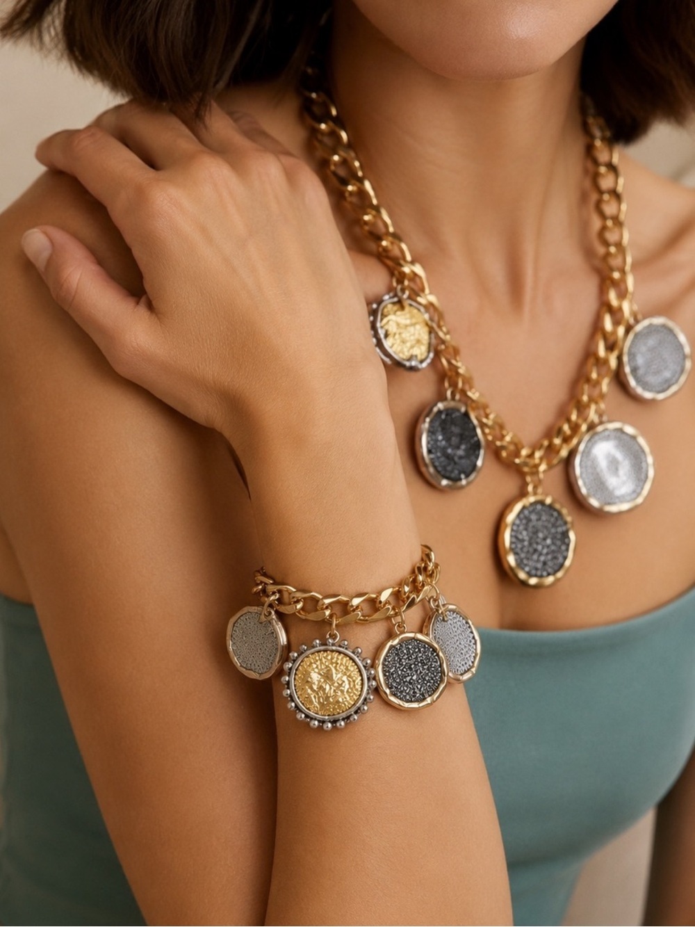 Regalia Medallion Charm Jewelry Set